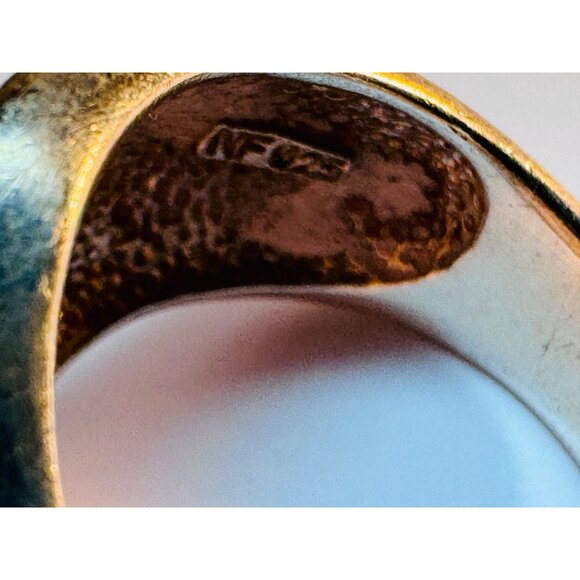 Estate Modernist Sterling Silver 925 Wave Dome Ring, Size 7.5, 6.9 Grams, Thaila - Picture 8 of 9